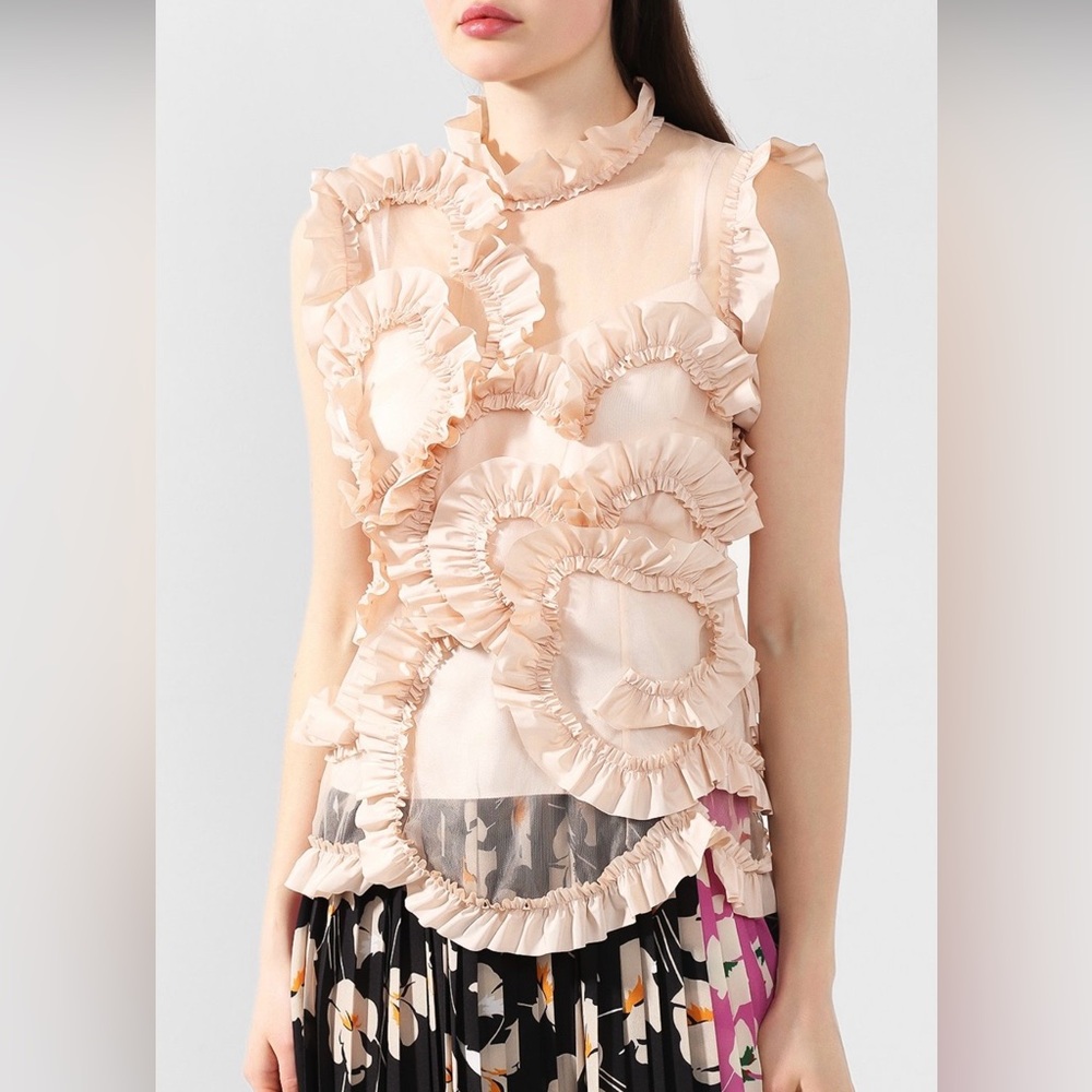 Gracia Peach Color Ruffled Blouse Size Small - Picture 5 of 8